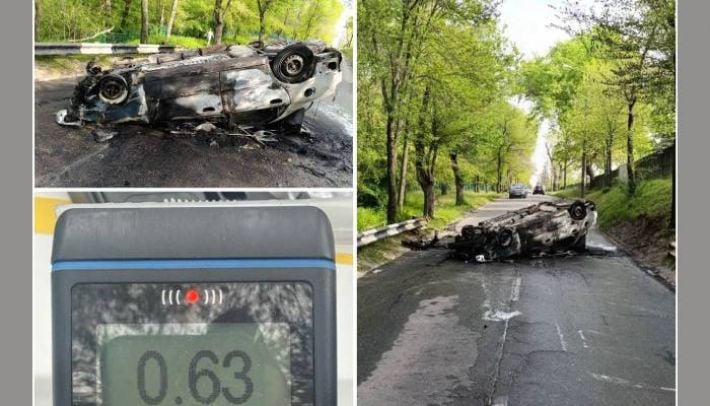 Авто перекинулося та загорілося: у Запорізькому районі нетверезий водій без …