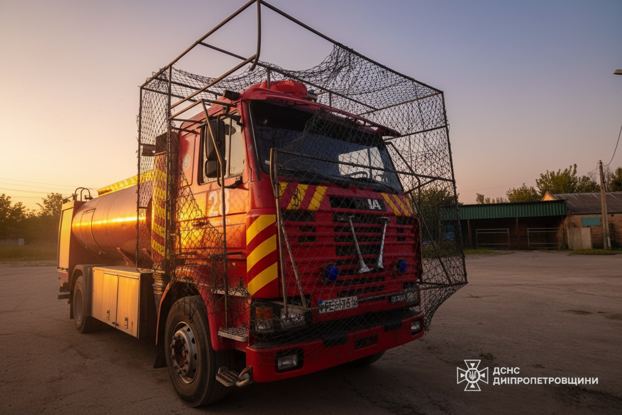 Рятувальника поранено внаслідок атаки дрона на авто ДСНС на Дніпропетровщині