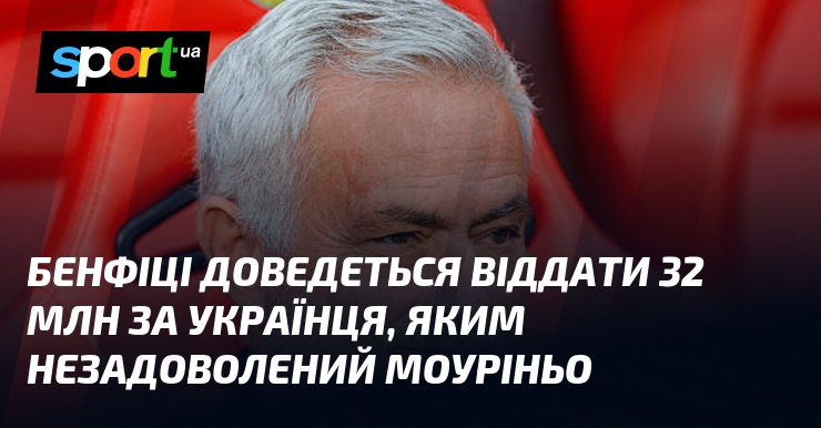 Бенфіці доведеться віддати 32 млн за українця, яким незадоволений Моуріньо