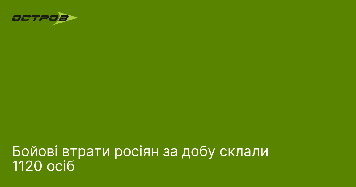 Бойові втрати росіян за добу склали 1120 осіб