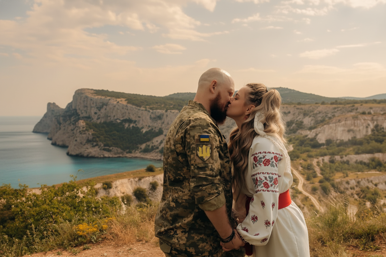 Військові 93-ї бригади побралися на Донеччині біля териконів