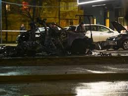 Вибух і пожежа біля супермаркету: у Харкові поранено перехожого