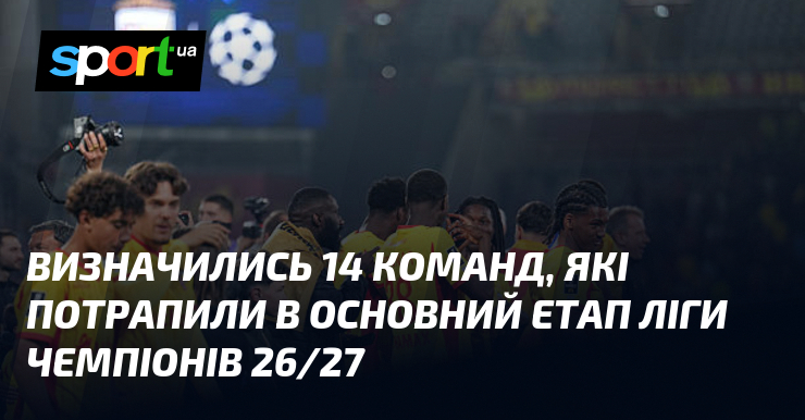 Визначились 14 команд, які потрапили в основний етап Ліги чемпіонів …