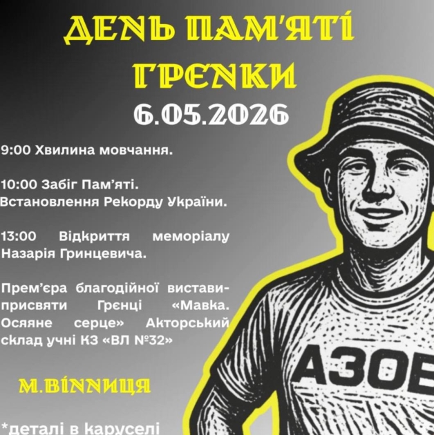 Вінниця вшановує Героя Назарія «Грєнку» Гринцевича: два роки пам’яті та …