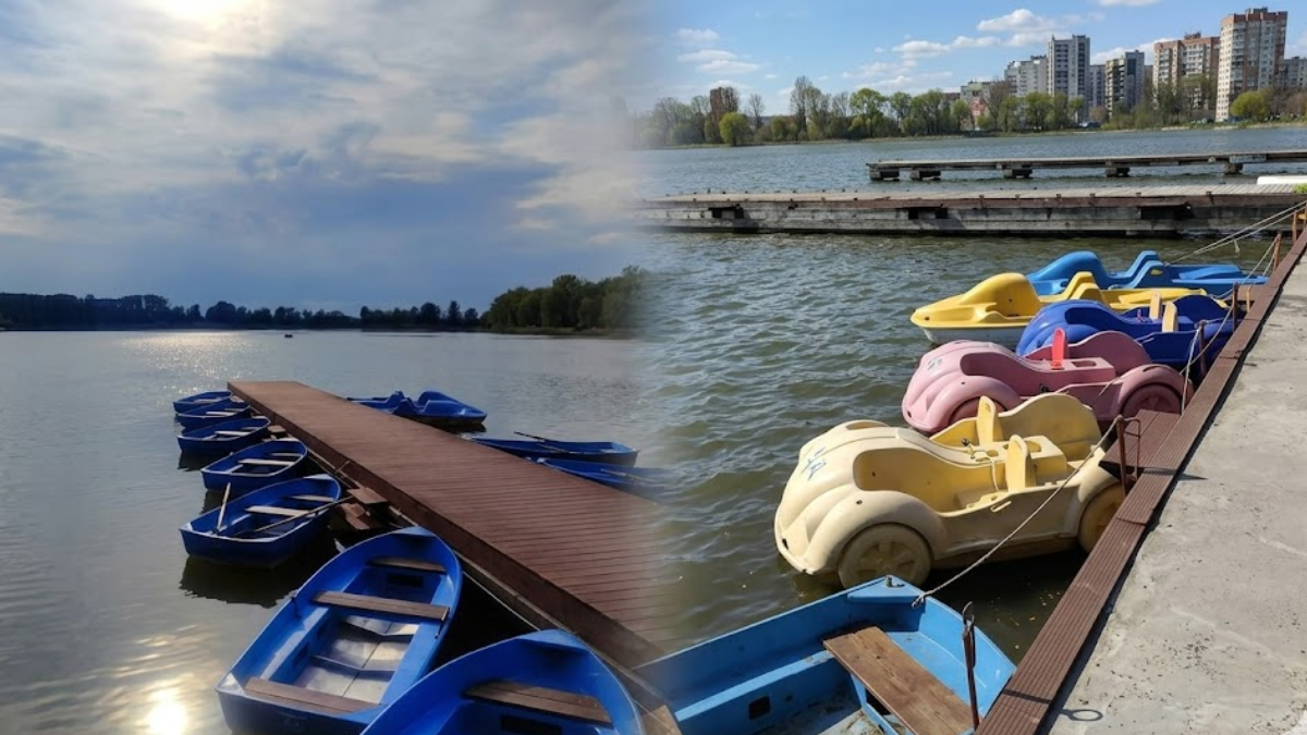 В Івано-Франківську на міському озері працює оренда човнів і катамаранів