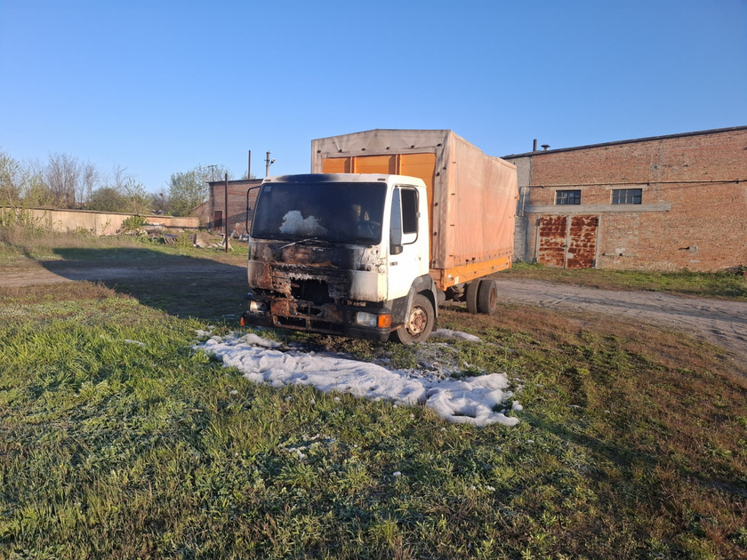 В Олександрії згорів вантажний автомобіль MAN