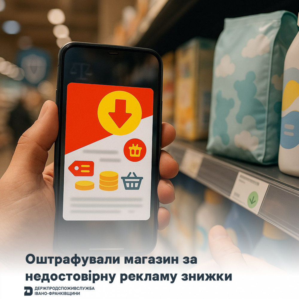 В Прикарпатті оштрафували супермаркет за рекламу неправдивої знижки