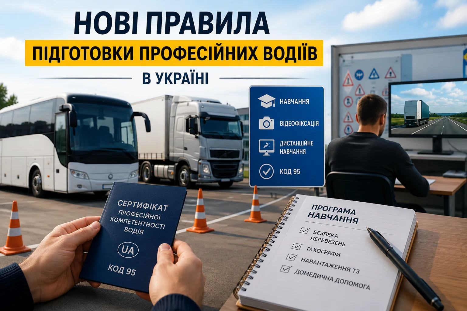В Україні змінюють правила підготовки професійних водіїв