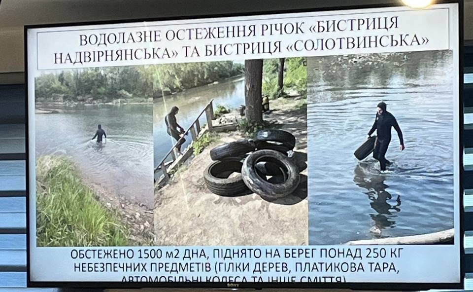 Гумові шини, металеві конструкції та пляшки: з водойм Івано-Франківська витягли …