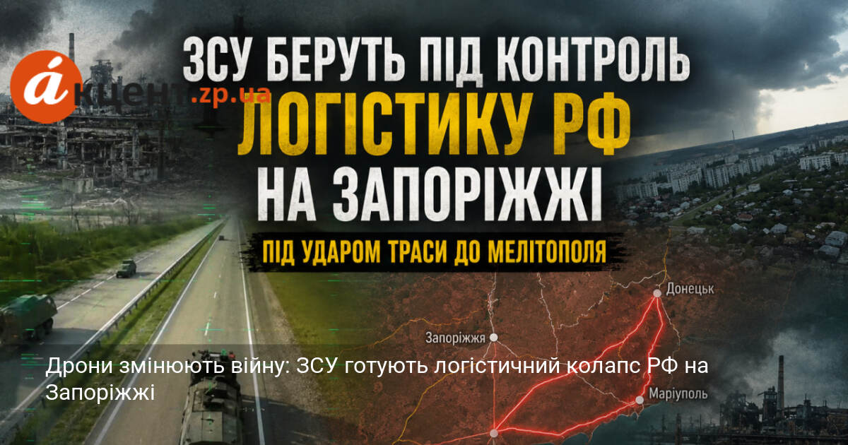 Дрони змінюють війну: ЗСУ готують логістичний колапс РФ на Запоріжжі