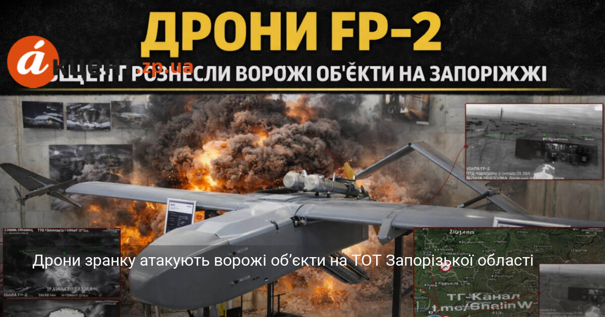 Дрони зранку атакують ворожі об’єкти на ТОТ Запорізької області