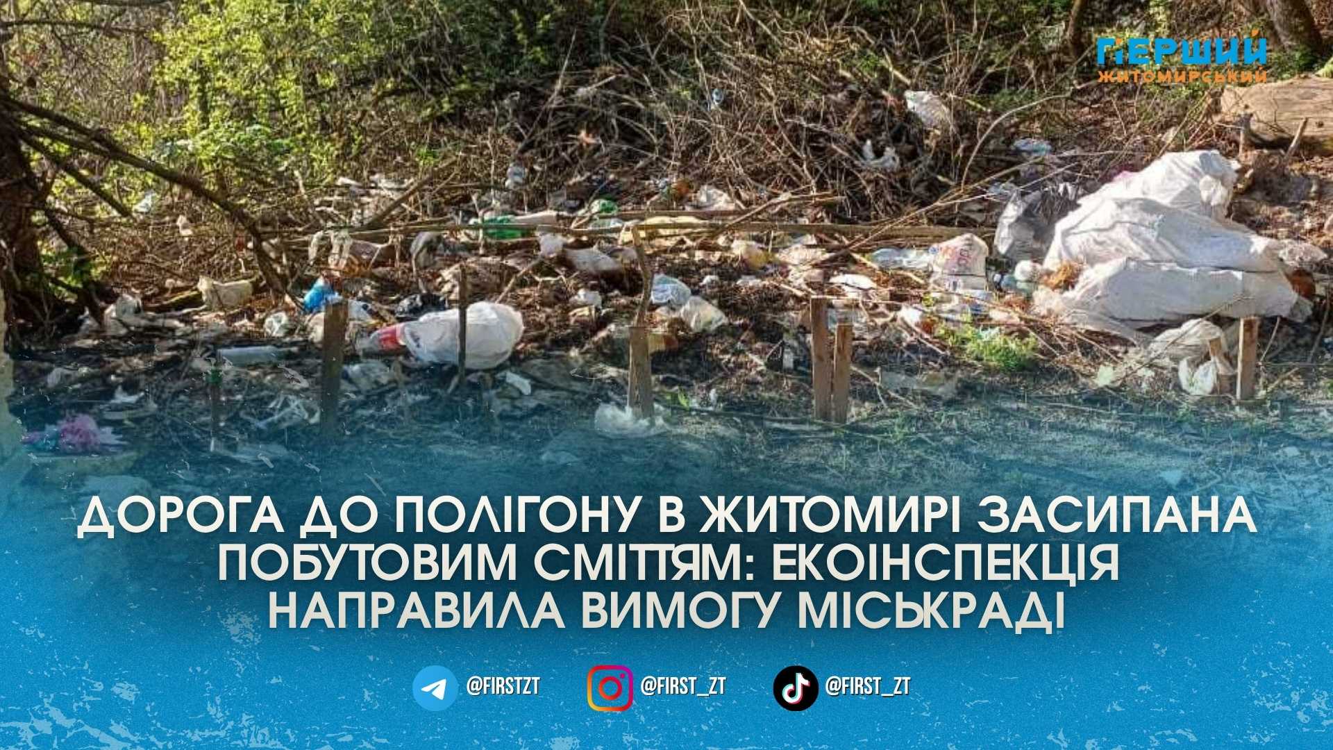 Екоінспектори змушують владу Житомира прибрати стихійні сміттєзвалища по дорозі до …