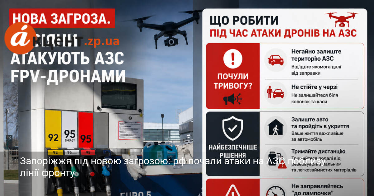 Запоріжжя під новою загрозою: рф почали атаки на АЗС поблизу …