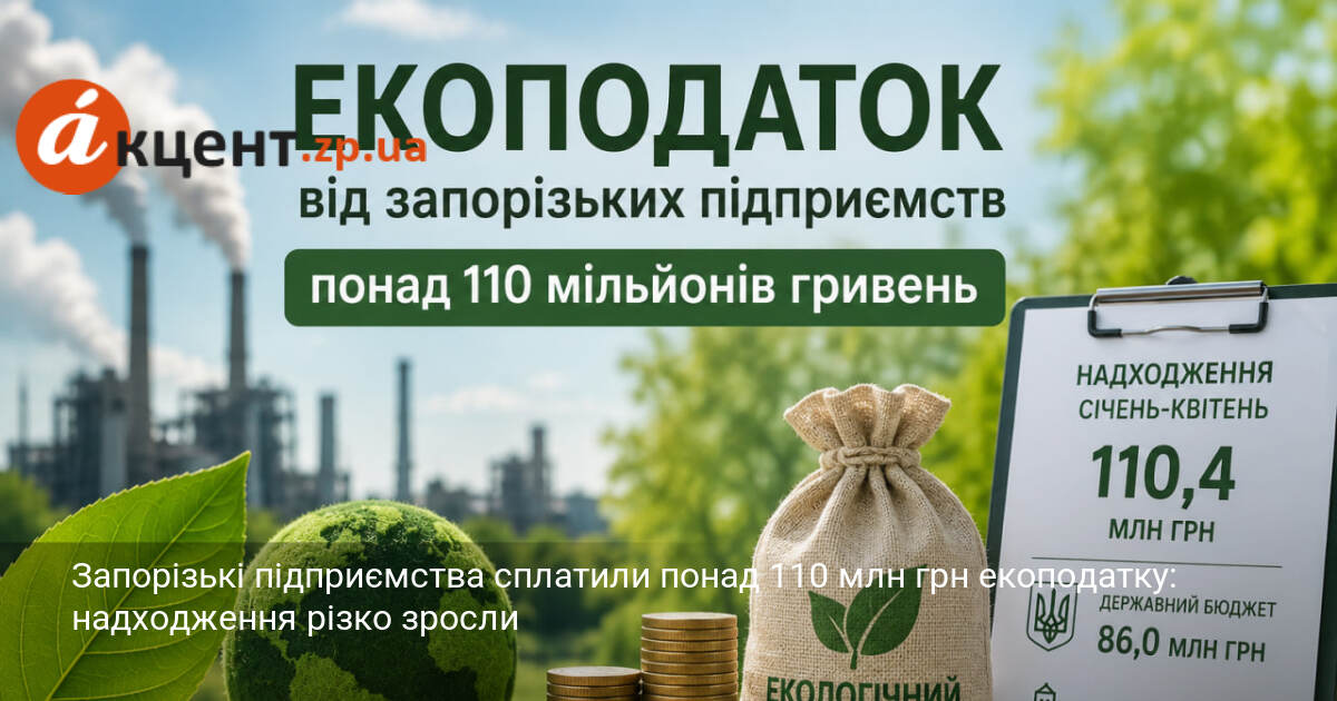 Запорізькі підприємства сплатили понад 110 млн грн екоподатку: надходження різко …