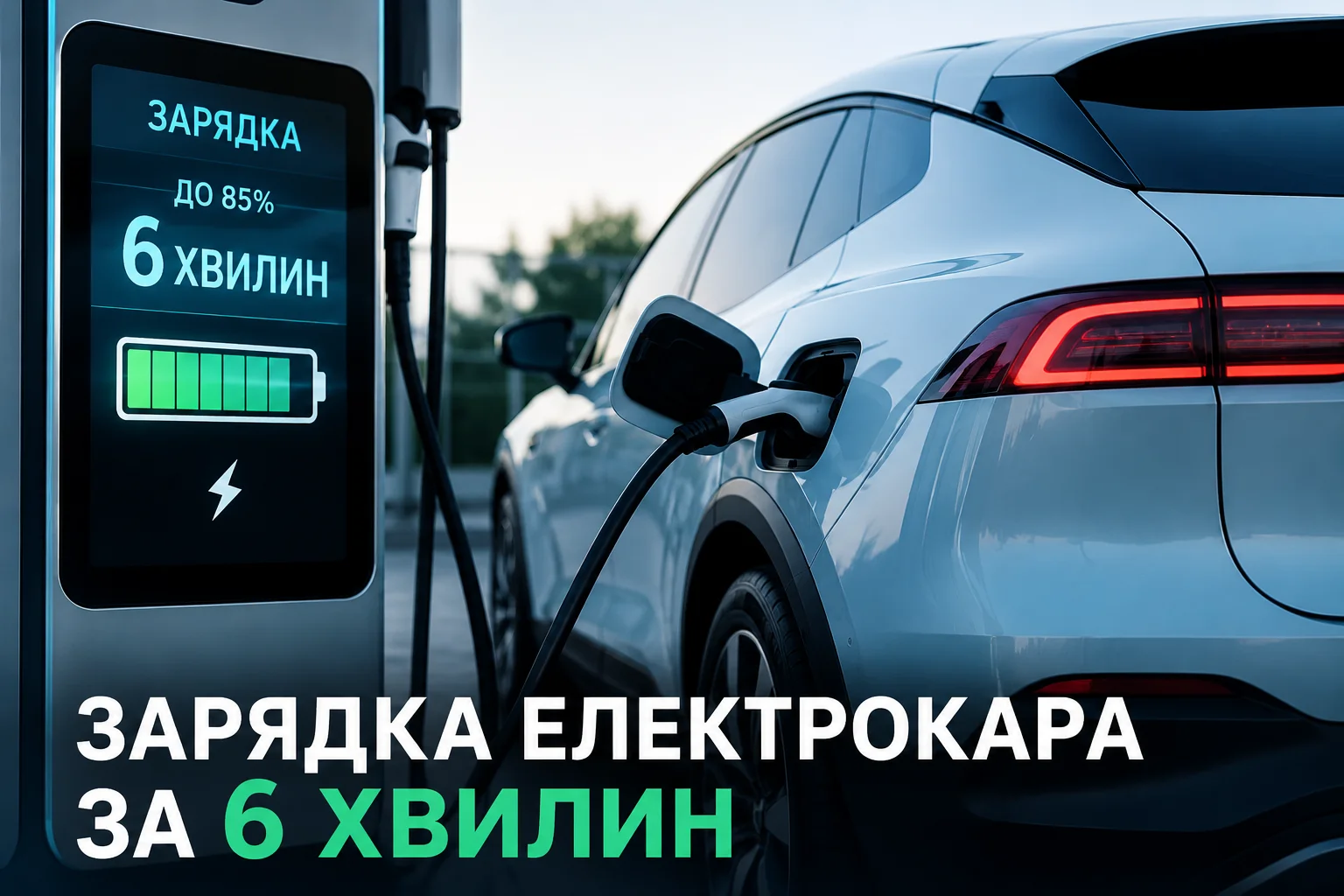 Зарядка електрокара за 6 хвилин
