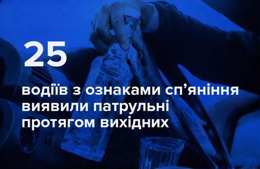 За вихідні на Вінниччині зупинили 25 нетверезих водіїв