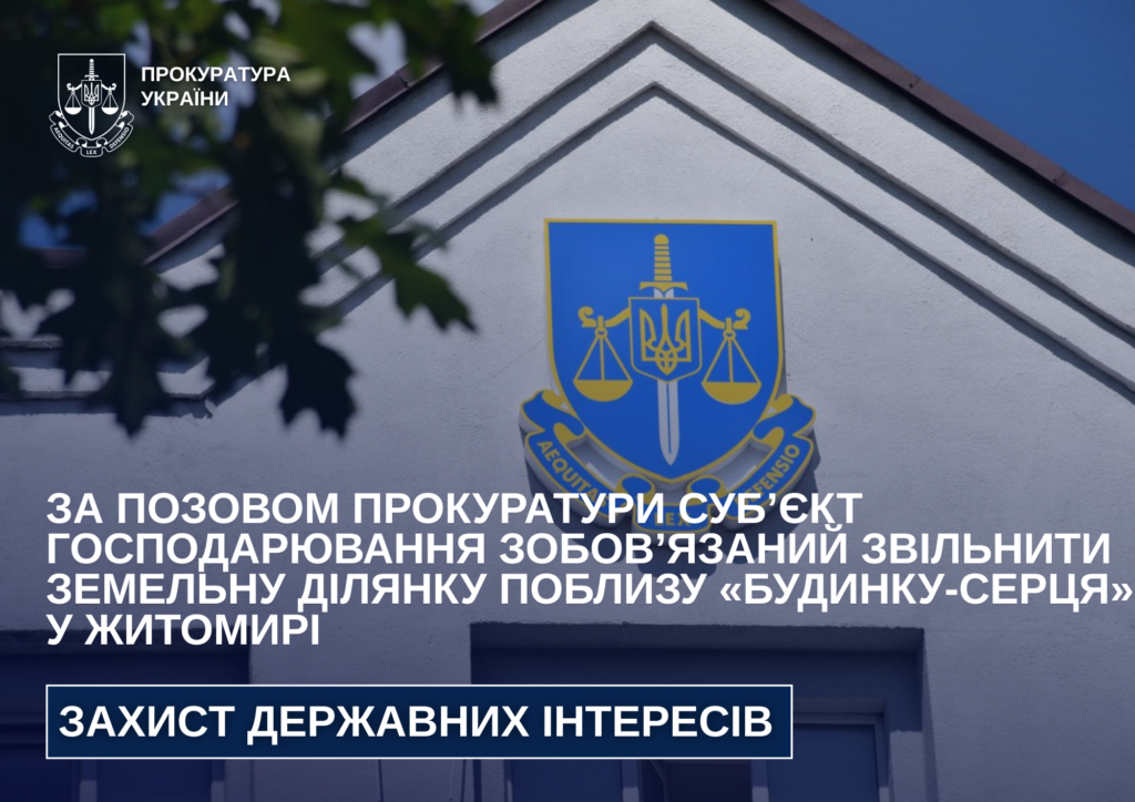 За позовом прокуратури суб’єкт господарювання зобов’язаний звільнити земельну ділянку поблизу …
