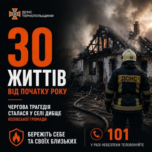 З початку року у пожежах на Тернопільщині загинули 30 осіб …