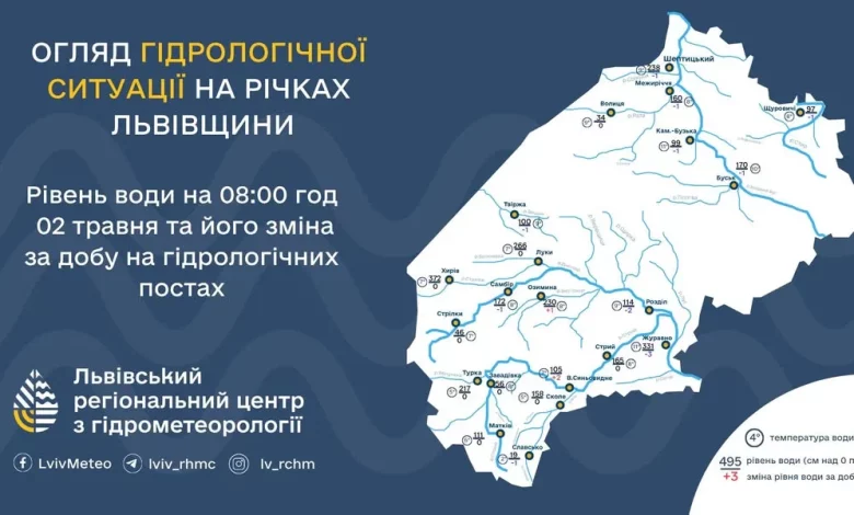 Львівські річки фіксують незначні коливання рівня води