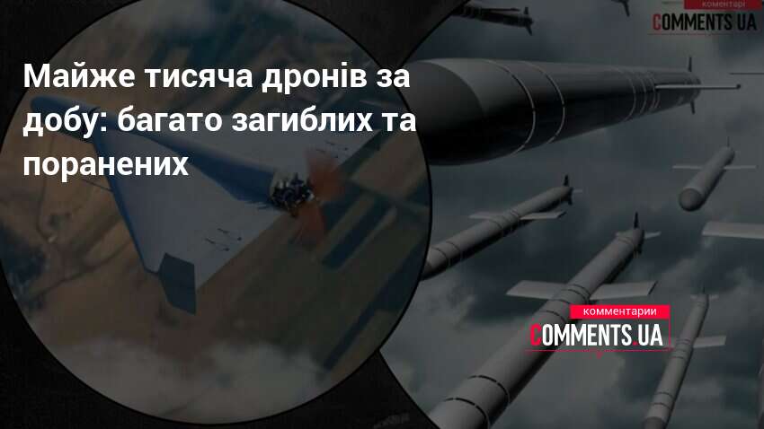 Майже тисяча дронів за добу: багато загиблих та поранених