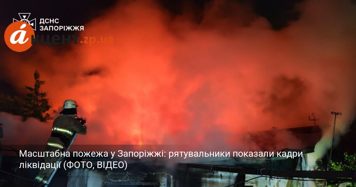 Масштабна пожежа у Запоріжжі: рятувальники показали кадри ліквідації (ФОТО, ВІДЕО)
