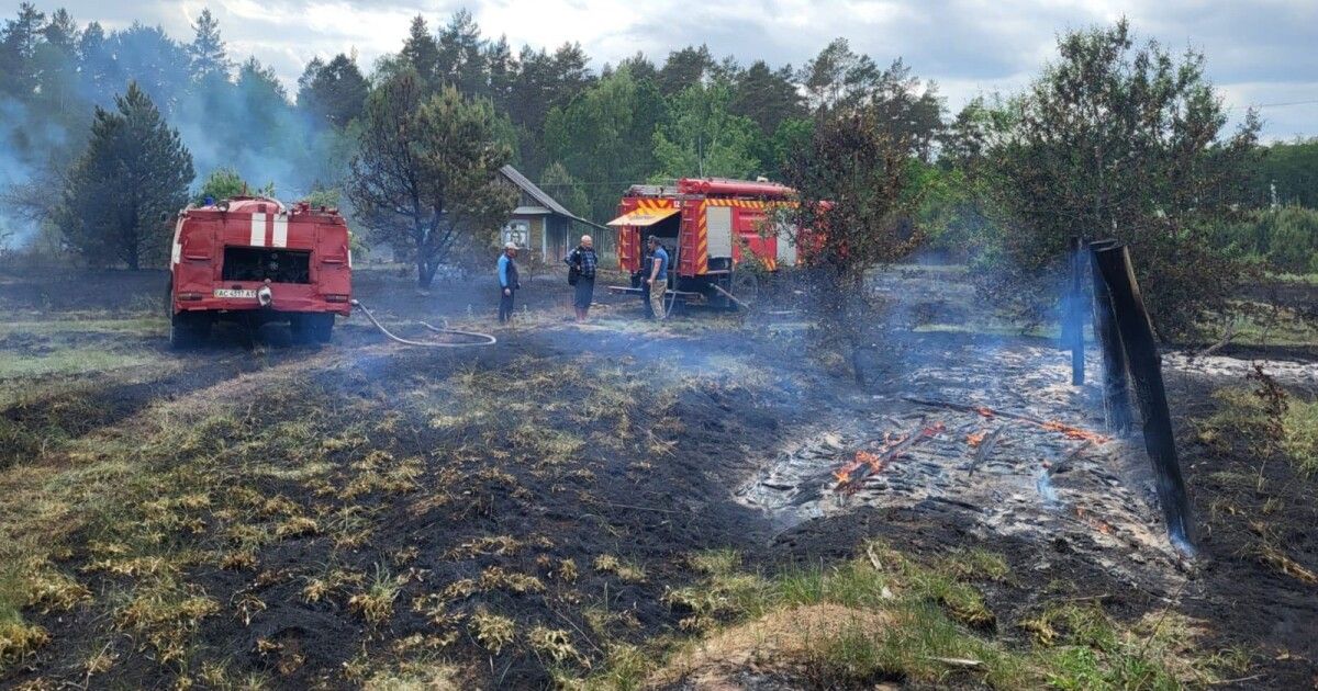 На Волинському Поліссі підпалили траву, а загорілася хата