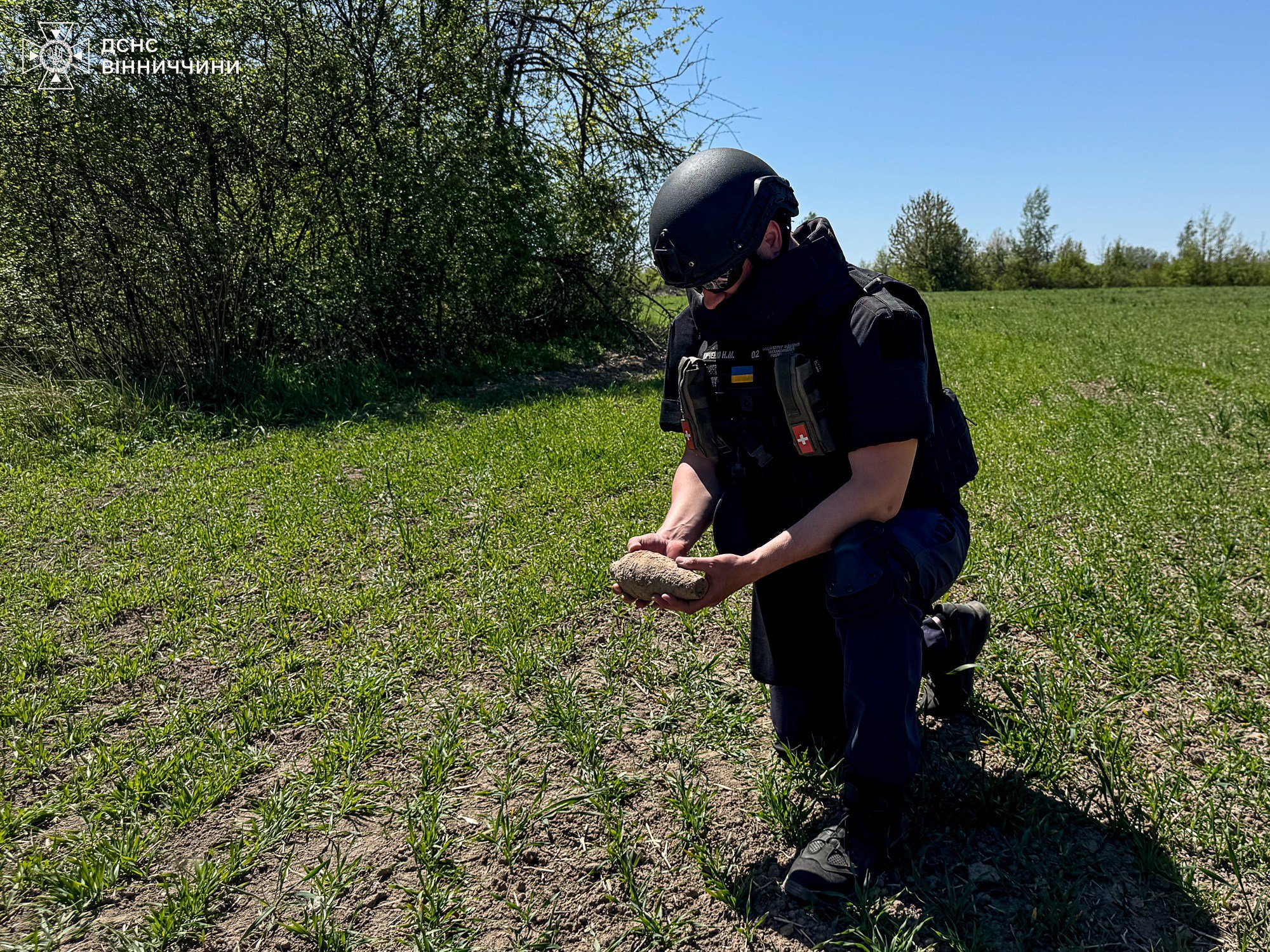 На Вінниччині сапери знищили мінометну міну, на яку натрапили селяни