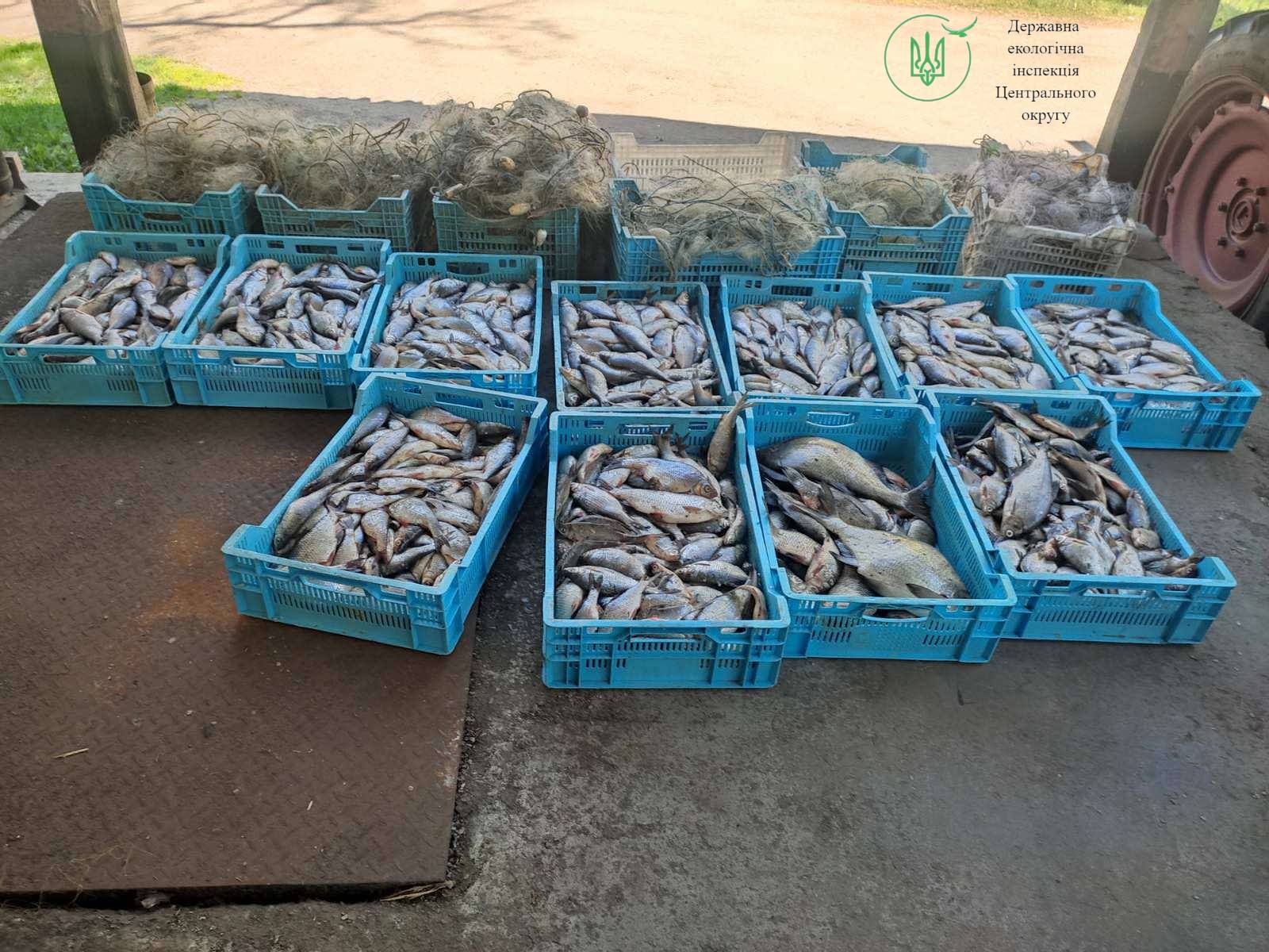 На Золотоніщині виявили кілометр браконьєрських сіток із рибою