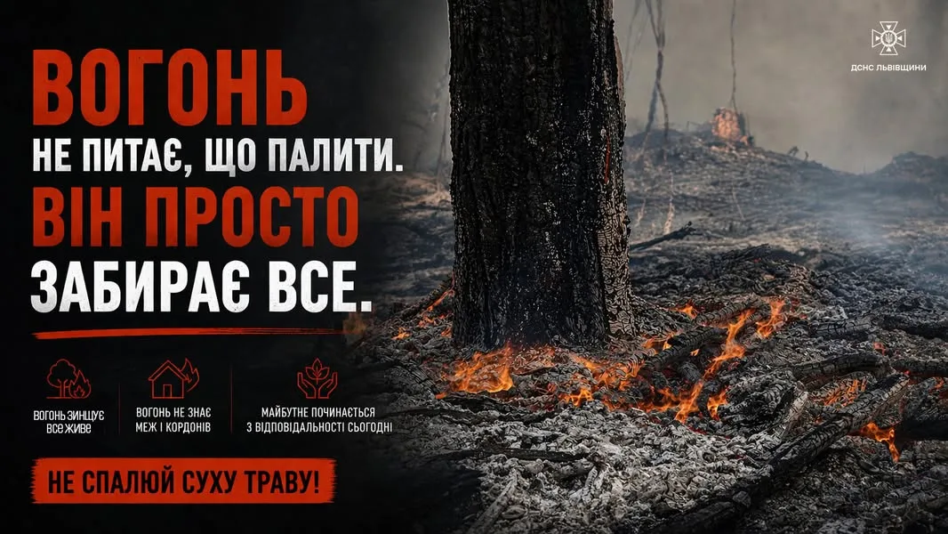 На Львівщині сталося 20 пожеж в екосистемах