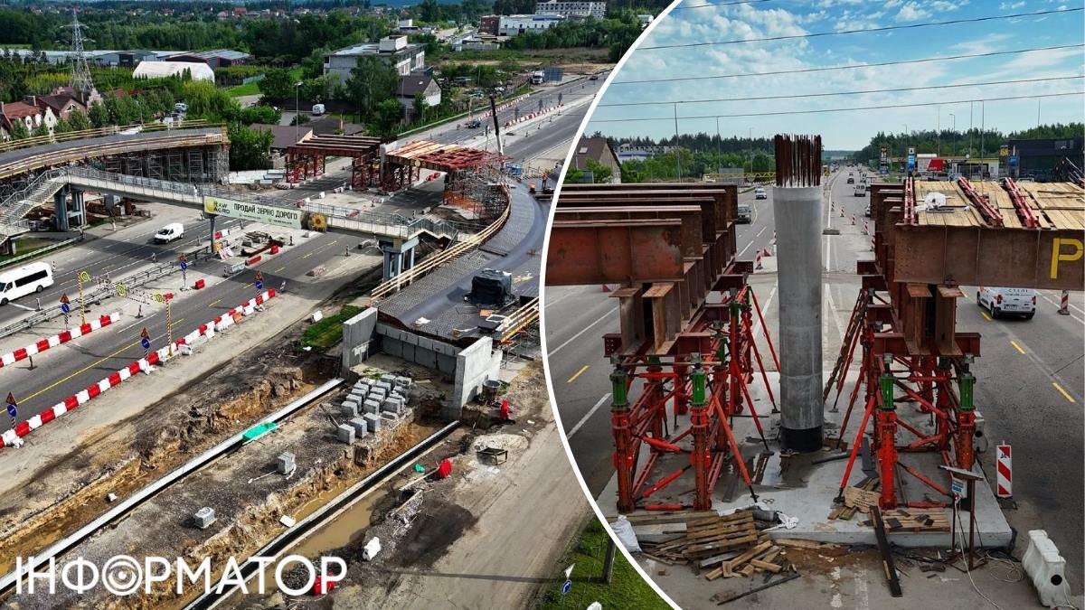 На Одеській трасі біля Києва завершують монтаж нової естакади-підкови