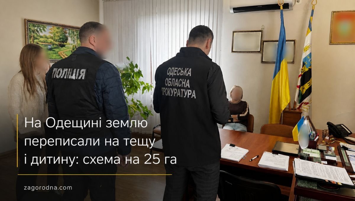На Одещині землю переписали на тещу і неповнолітню дитину: схема …
