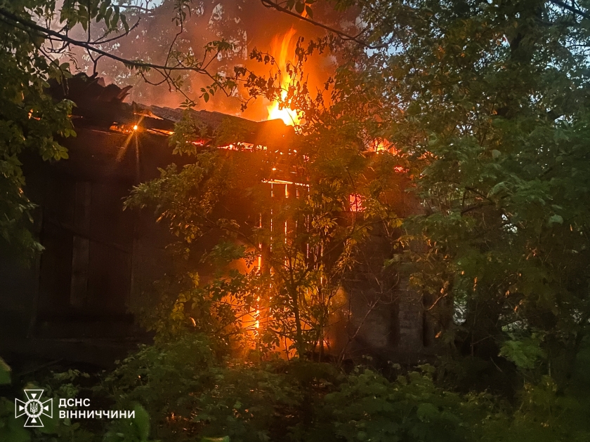 На Хмільниччині блискавка влучила у господарську будівлю: загорівся дах