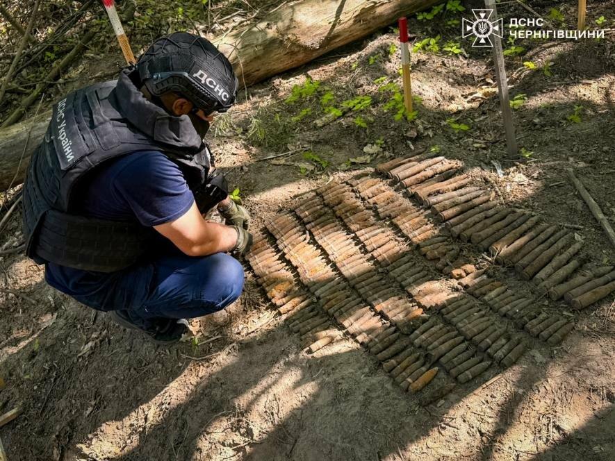 На Чернігівщині знайшли 210 артилерійських снарядів калібру 23 мм