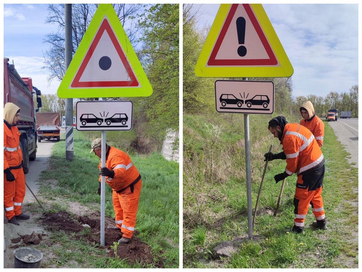 На небезпечних ділянках Вінниччини встановлюють нові знаки