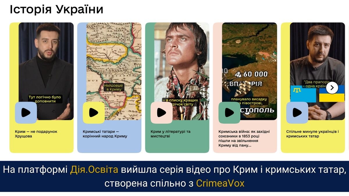 На платформі Дія.Освіта з'явилася серія освітніх відео про Крим