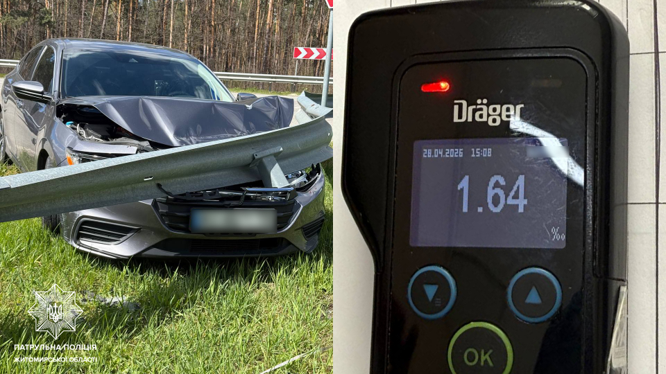 На трасі у Житомирській області патрульні зупинили нетверезого водія, який …