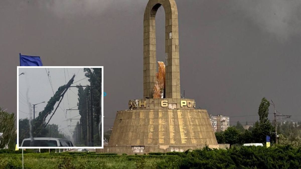Негода у Кривому Розі: шквальний вітер зруйнував зупинки, повалив стовпи …