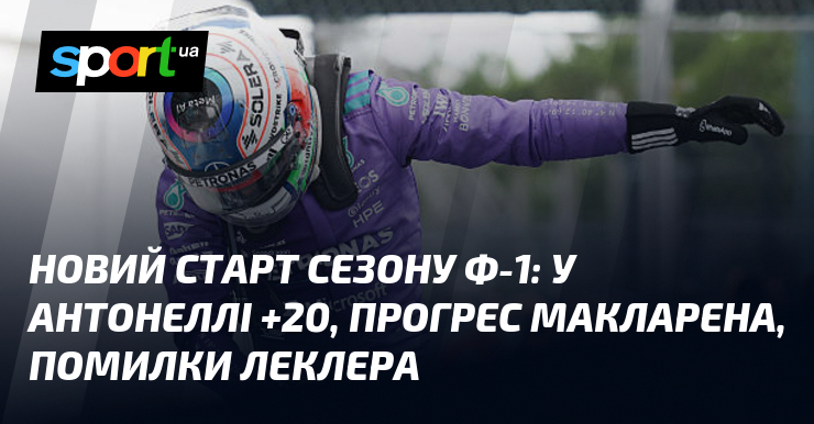 Новий старт сезону Ф-1: у Антонеллі +20, прогрес Макларена, помилки …