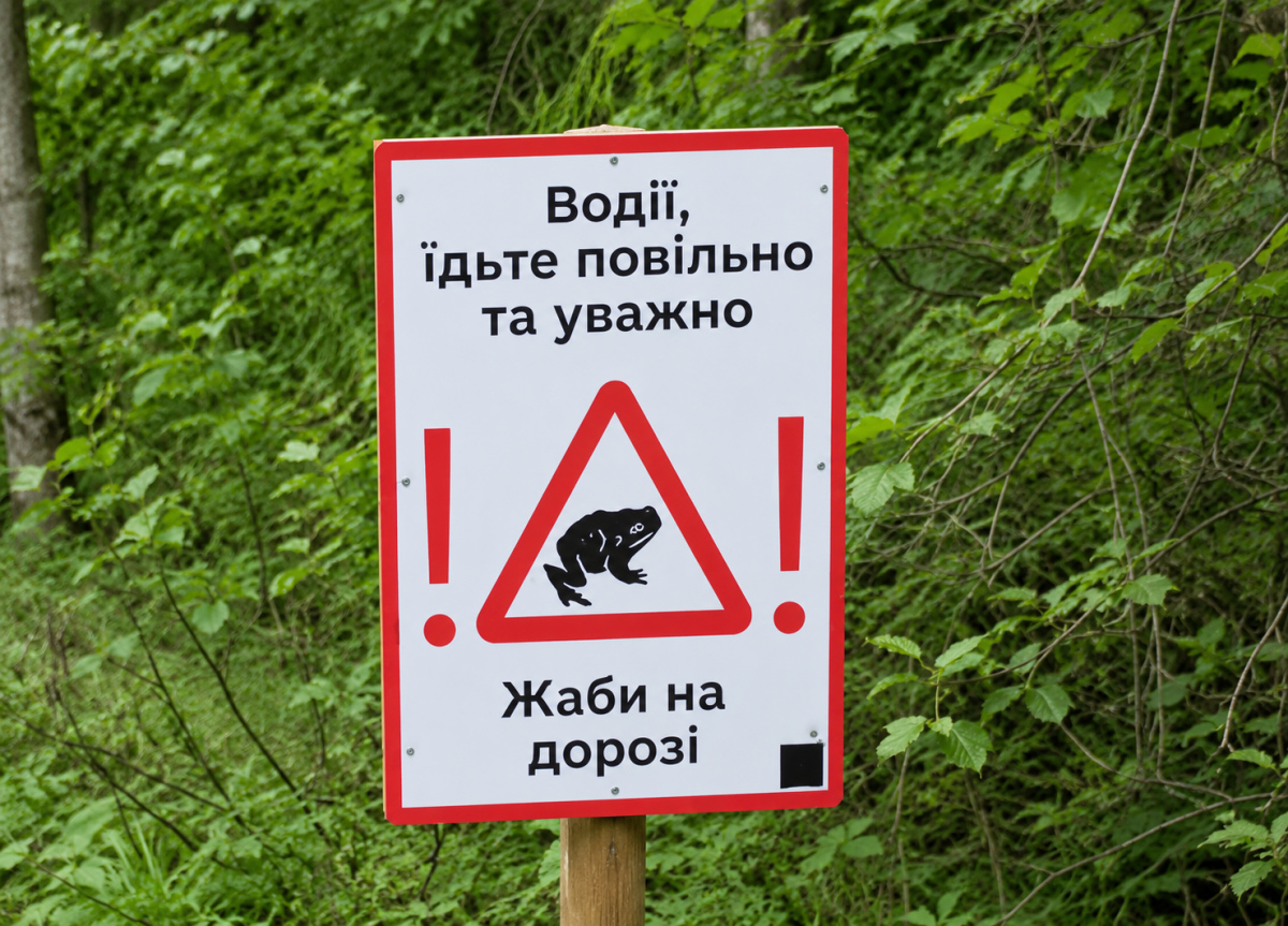 «Обережно, жаби!»: на дорогах Києва з’явилися нові знаки