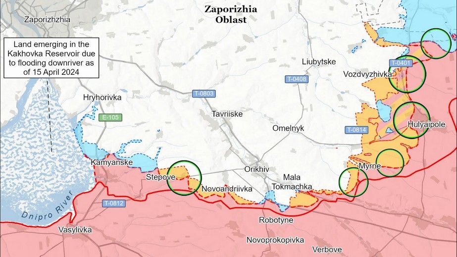 В ISW констатують відсутність просувань армії РФ на Запоріжжі