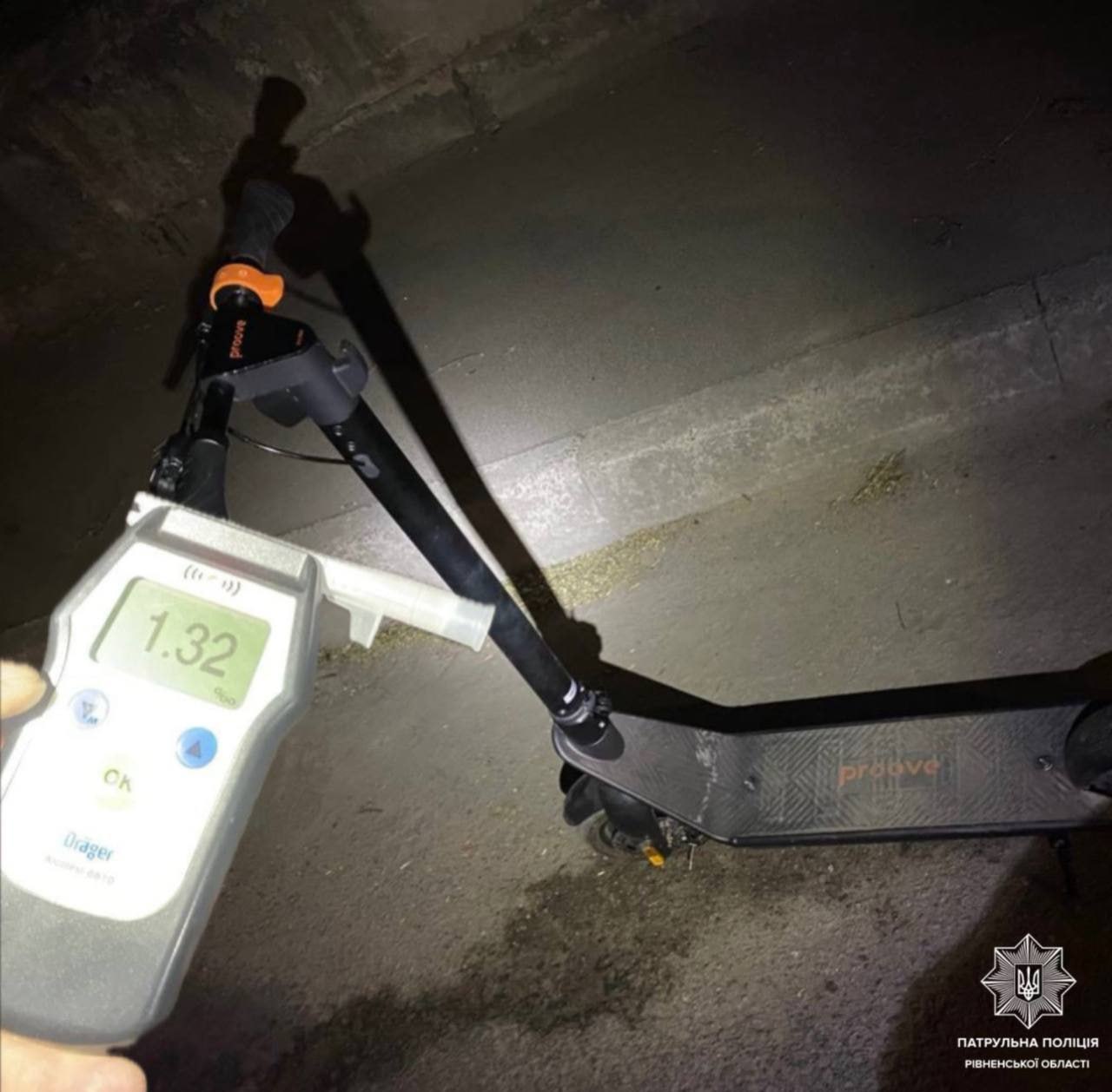Оштрафували п’яну 21-річну самокатчицю у Рівному