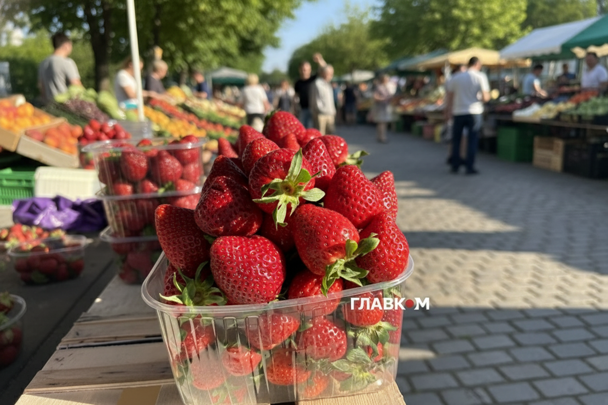 Перша полуниця із Закарпаття у Києві: ціна 250 грн за …