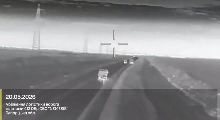 Погляд зверху: дроноводи Мадяра показали полювання на вантажівки окупантів під …