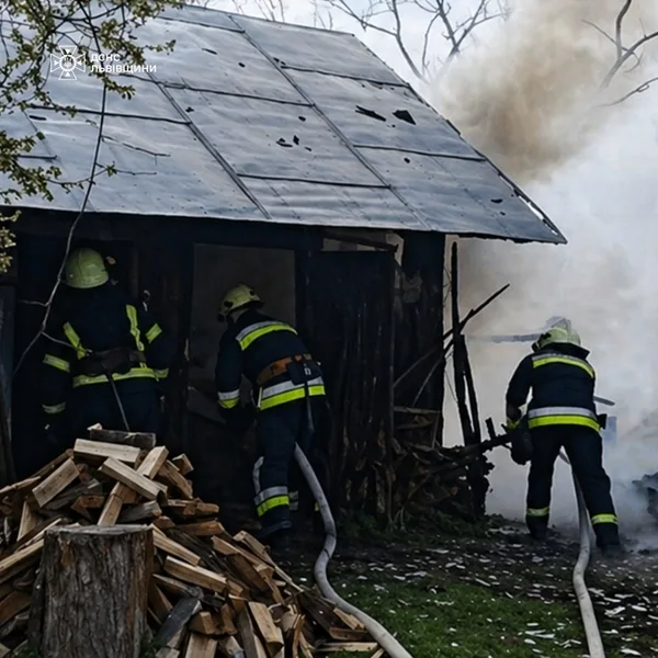 Пожежа в господарській будівлі ліквідована на Золочівщині