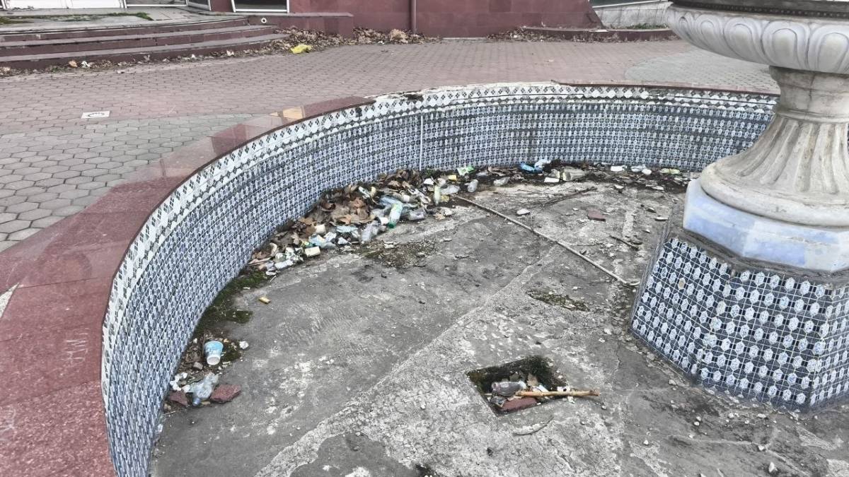 Занедбаний фонтан на Поштовій: у Запоріжжі виявили стихійне звалище