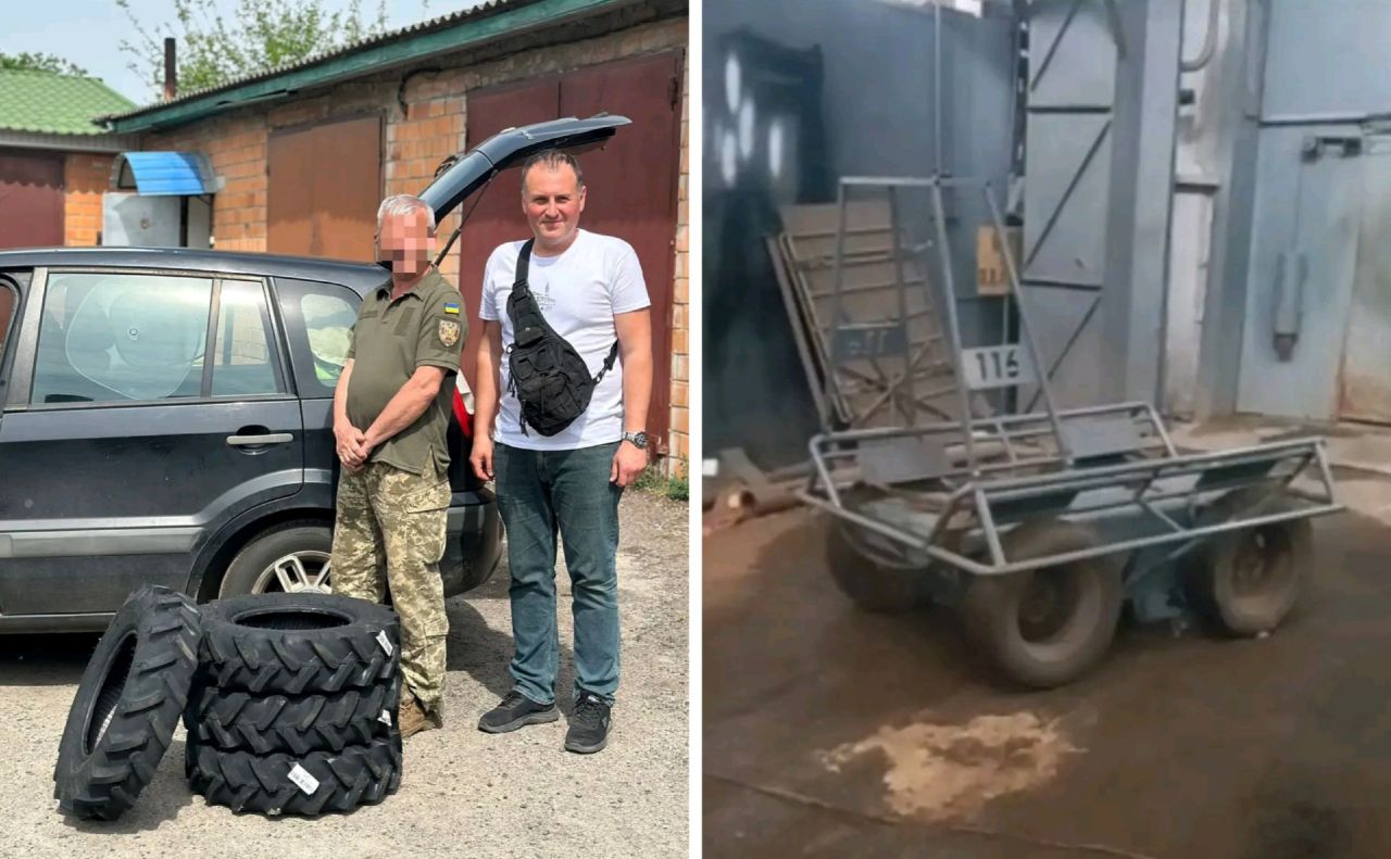 Працівники виконкому Решетилівської міської ради передали військовим шини для НРК