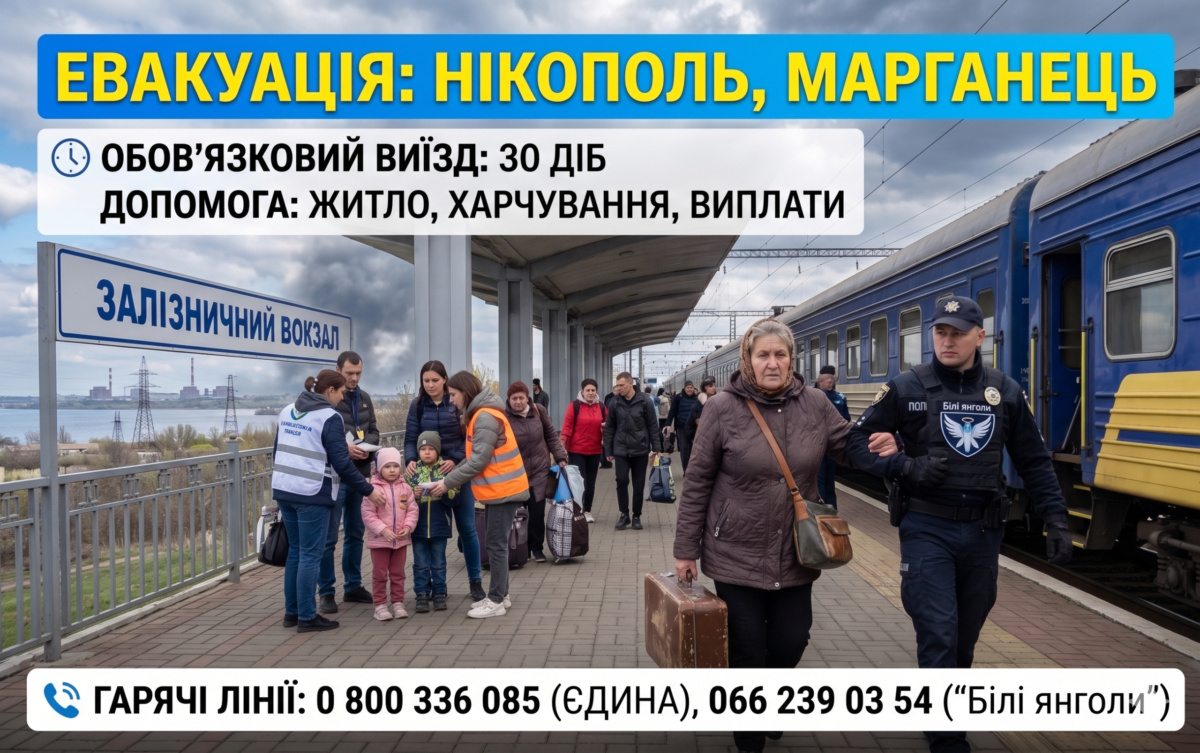 Підтверджено: у Нікополі та Марганці стартувала примусова евакуація