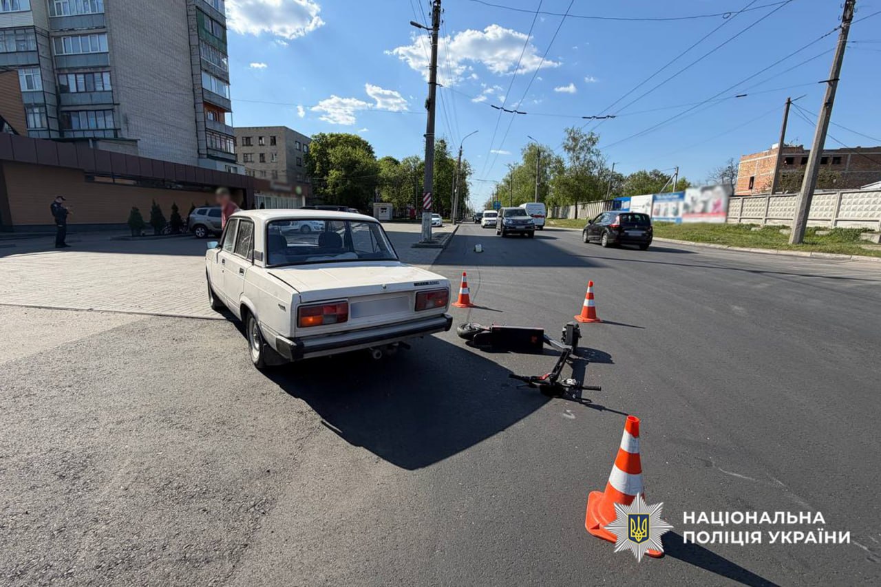 Під час ДТП у Черкасах травмувався малолітній на самокаті