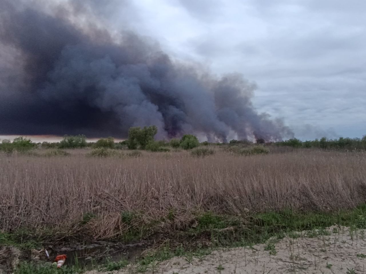 Після нічного обстрілу горить популярний серед туристів острів у Вилківській …