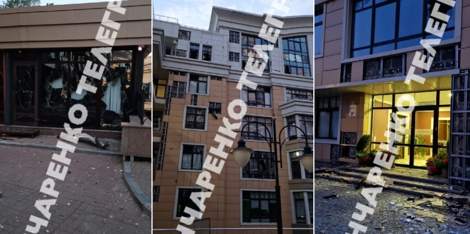 Російська атака пошкодила будинок на Грушевського, де розташовані квартири Зеленського …